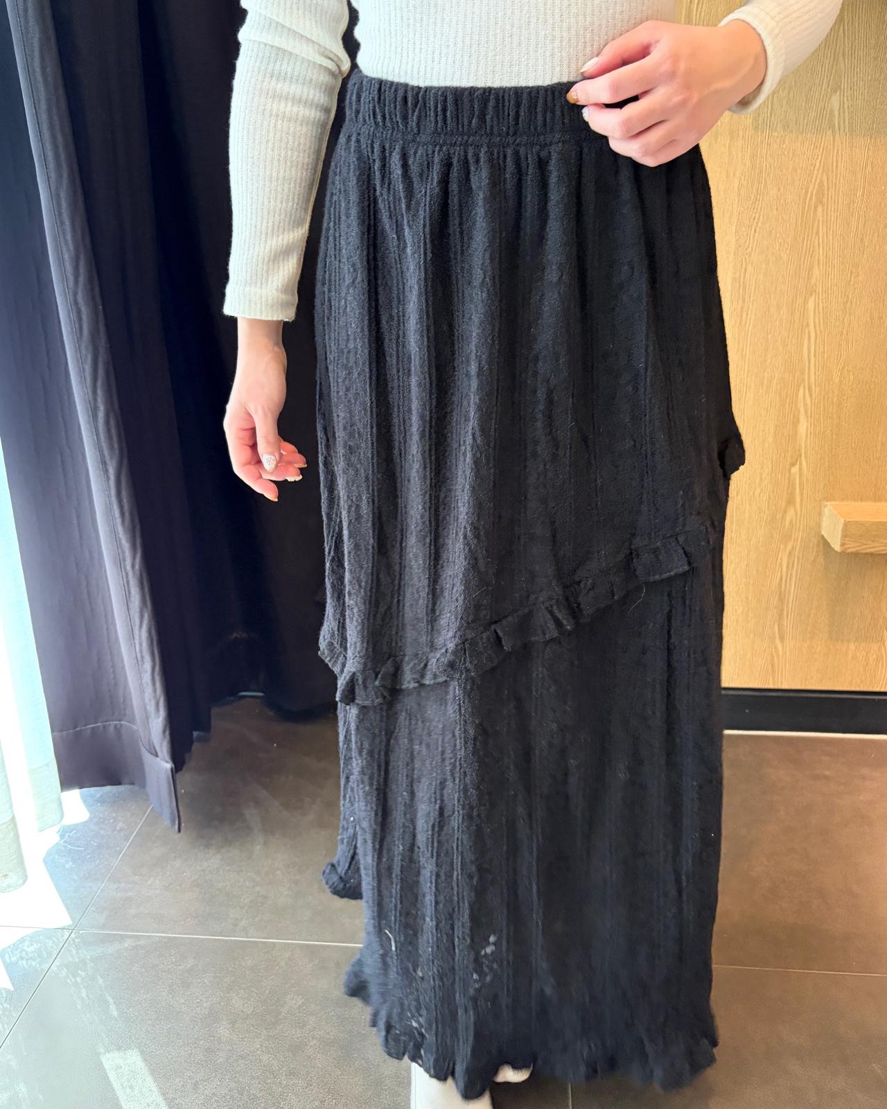 CO001《現貨新款》Lace花紋斜花邊長裙