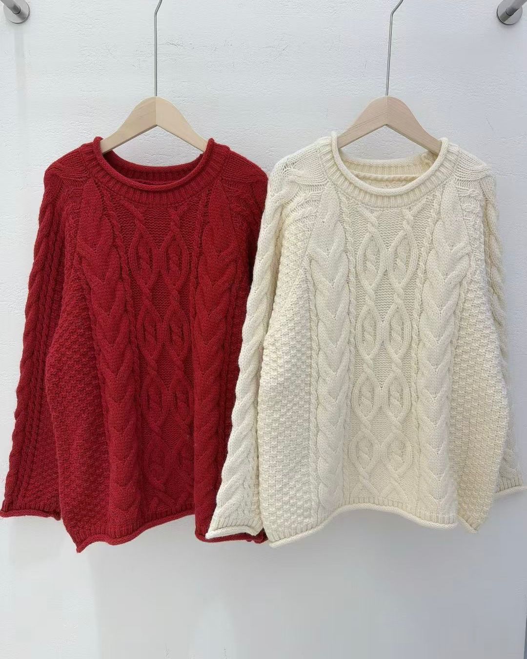 HE007【1月新品】羊毛針織長版百搭上衣