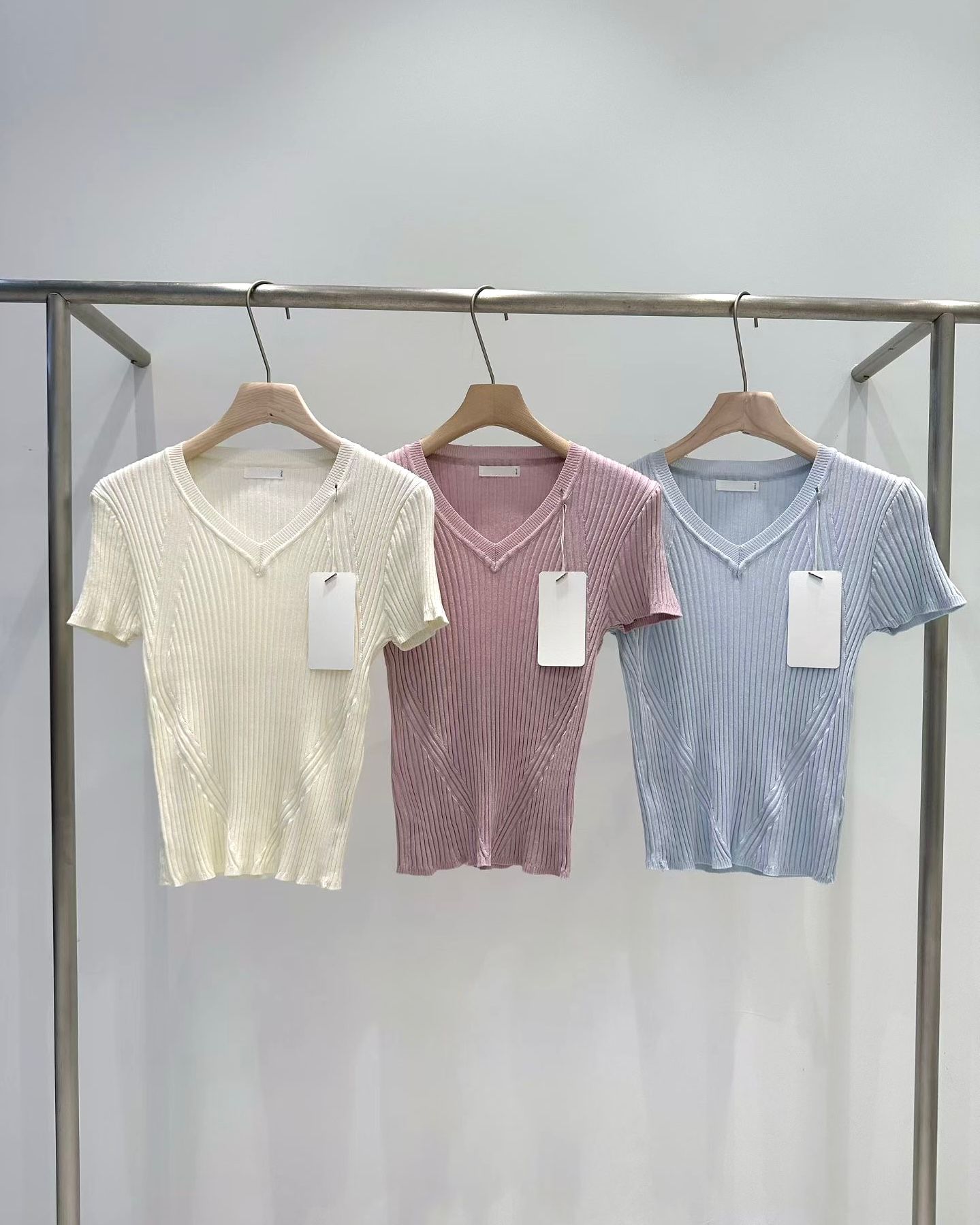 WA001【5月新品】V領條紋顯瘦上衣