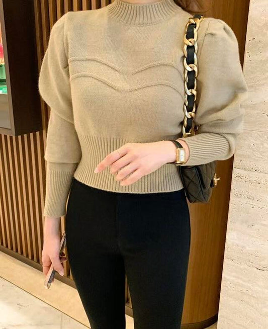 RO001《Nov預訂優惠》日常百搭簡單泡泡袖上衣