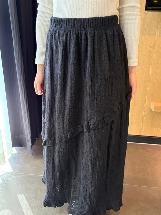 CO001《現貨新款》Lace花紋斜花邊長裙