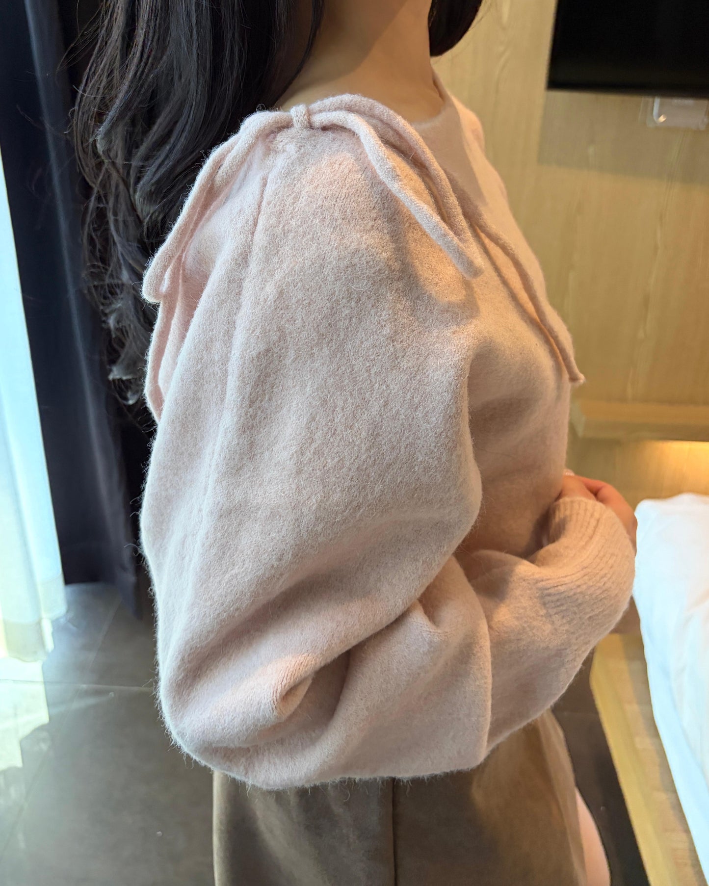 CO002【熱賣商品】單邊綁繩蝴蝶結甜美風格上衣