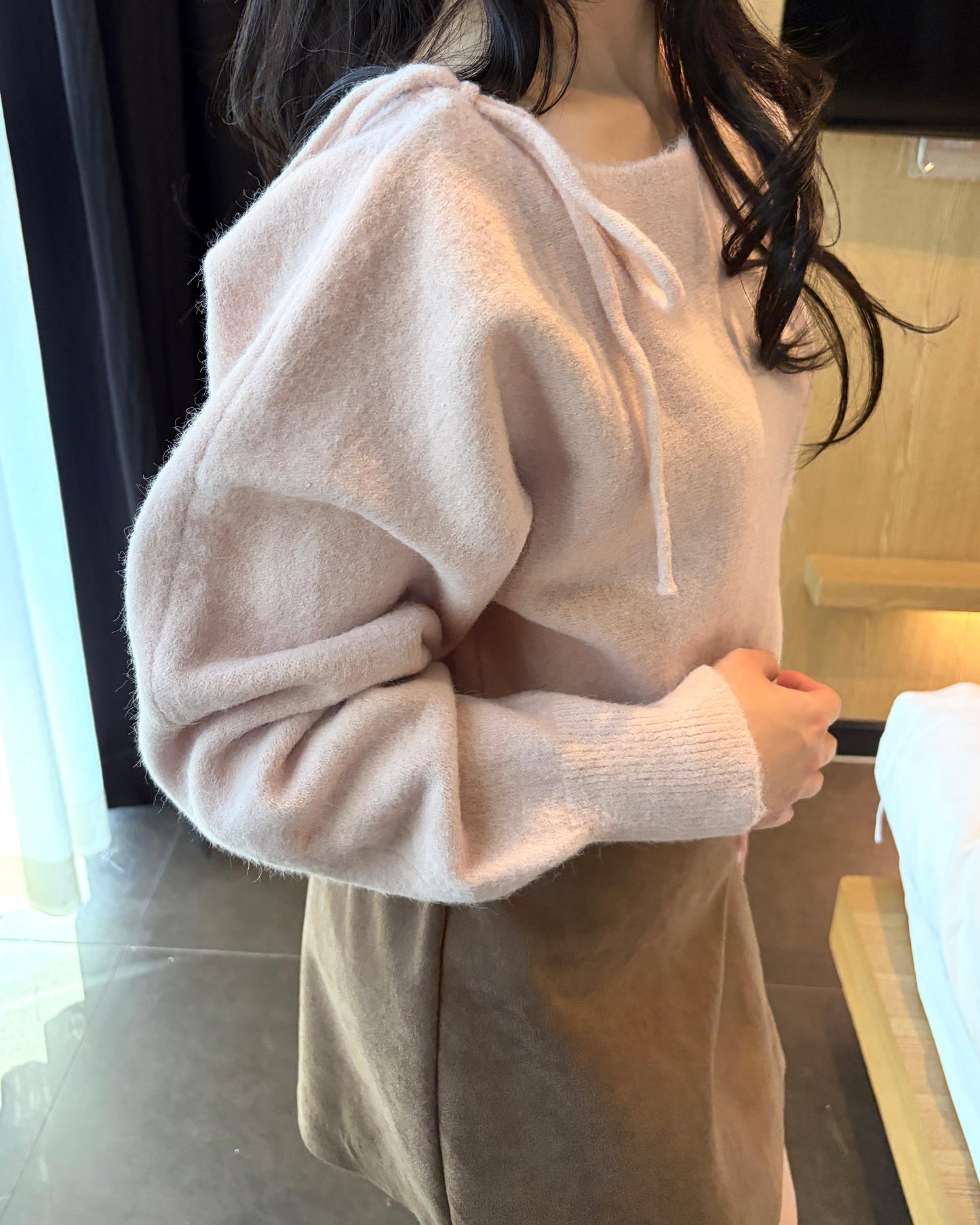 CO002【熱賣商品】單邊綁繩蝴蝶結甜美風格上衣