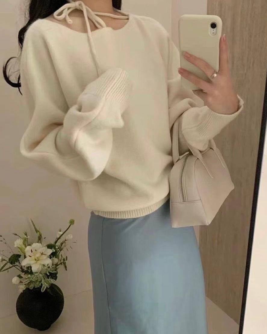 CO002【熱賣商品】單邊綁繩蝴蝶結甜美風格上衣