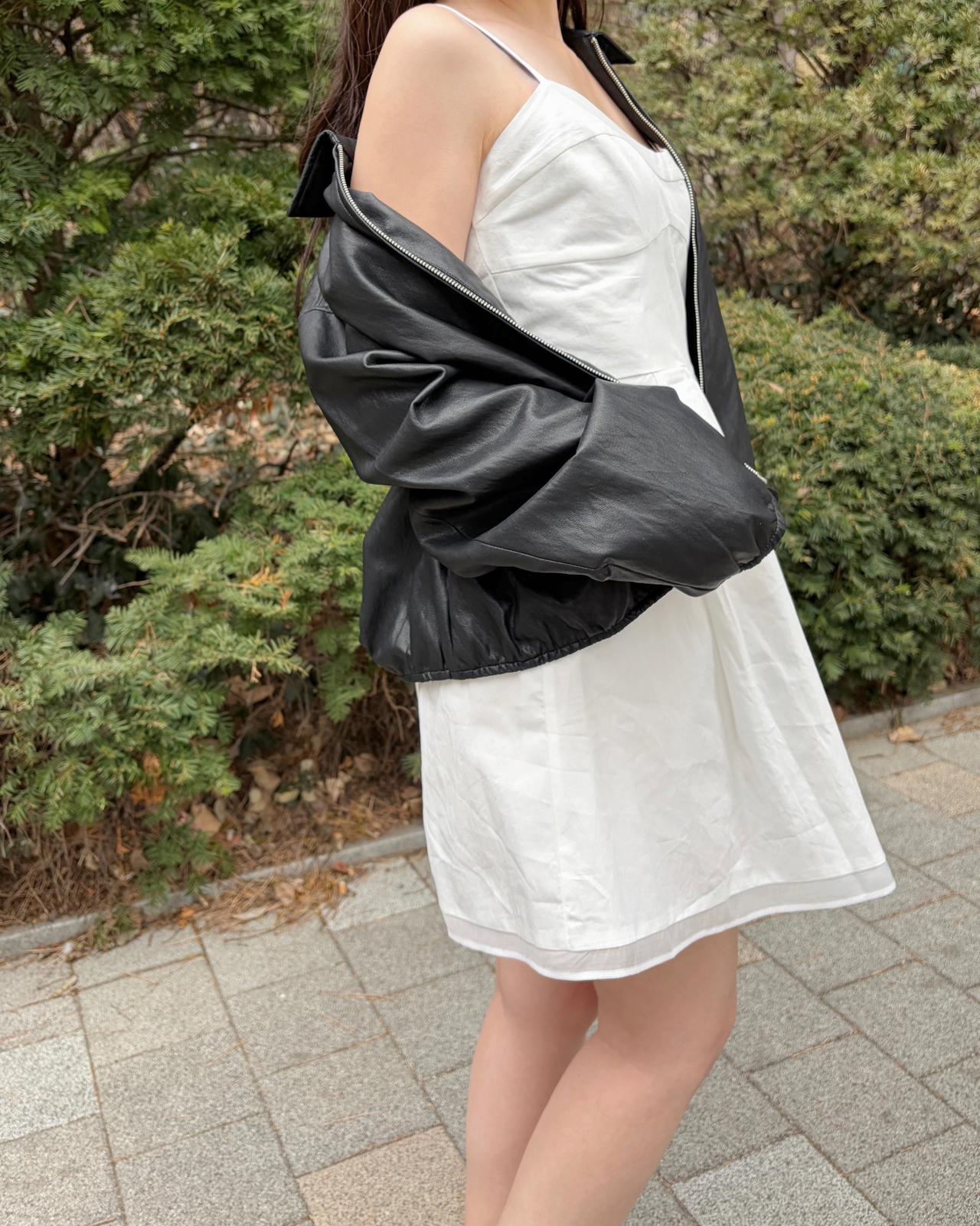 ON001【現貨新款】百搭網紗邊下擺吊帶連身短裙