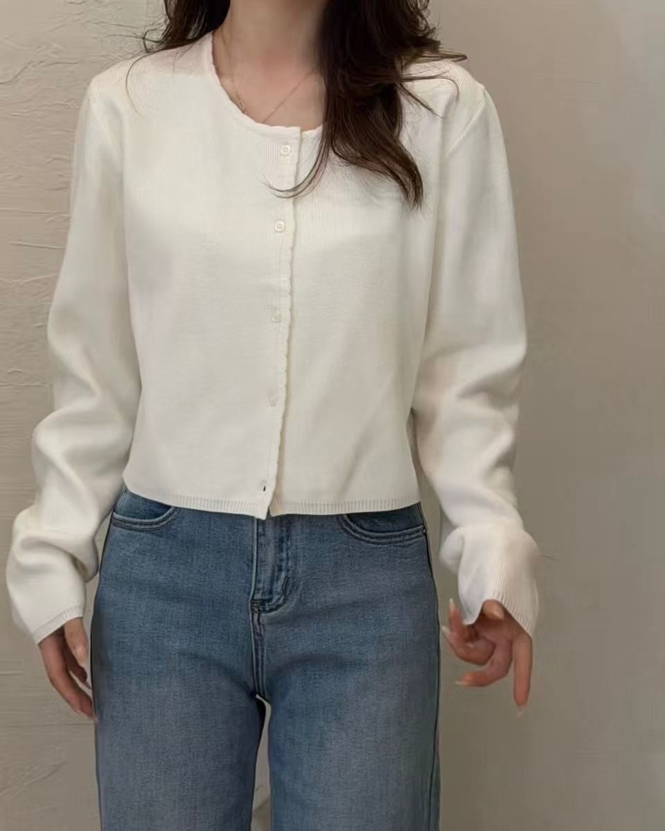 DC003【4月新品】花瓣邊百搭外套