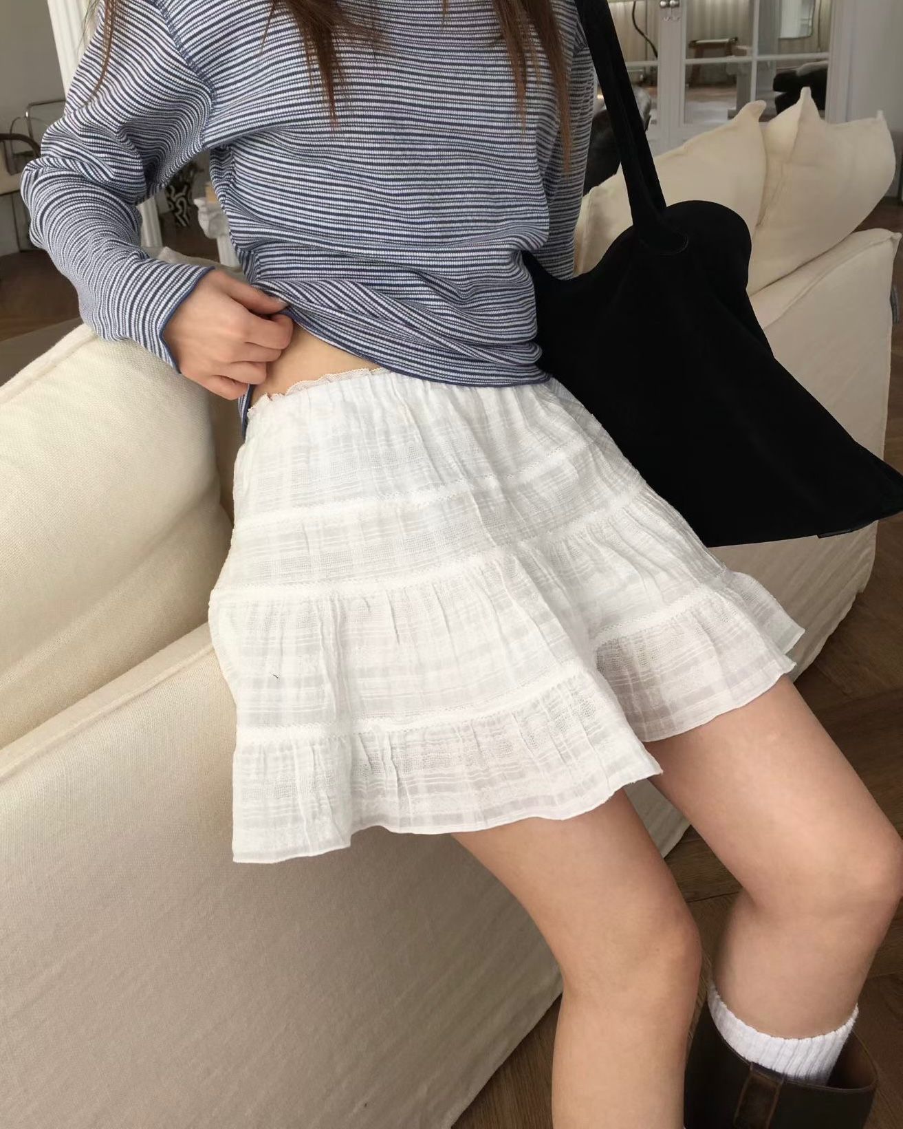 FO002【現貨新款✿】百搭公主風半截短裙