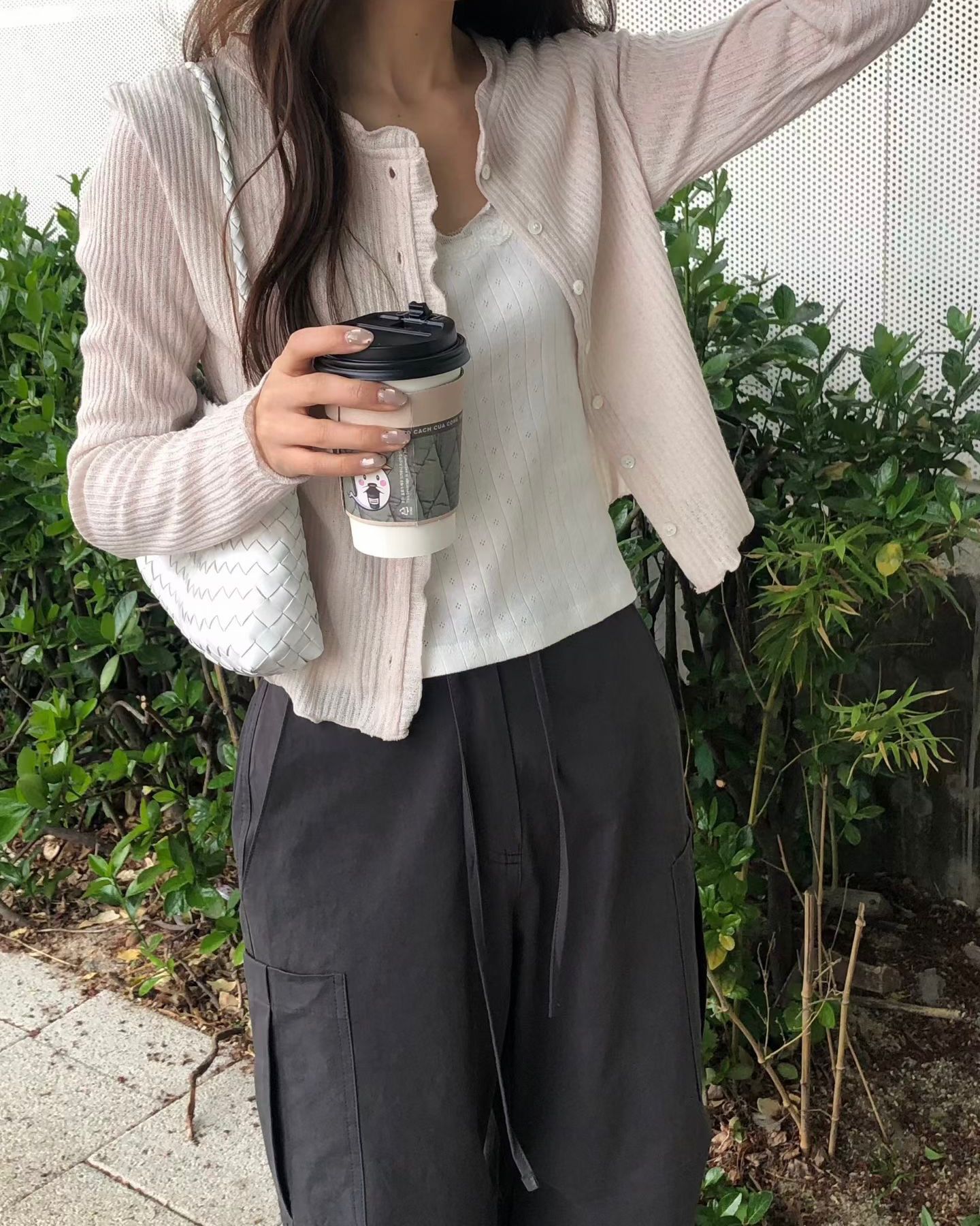 FO004【5月新品】花邊直紋質感百搭外套