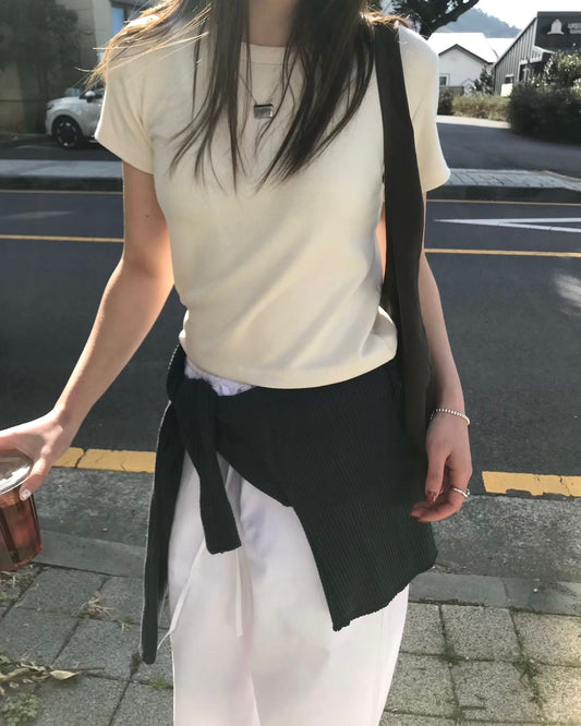 FO007【4月新品】柔和色百搭T恤