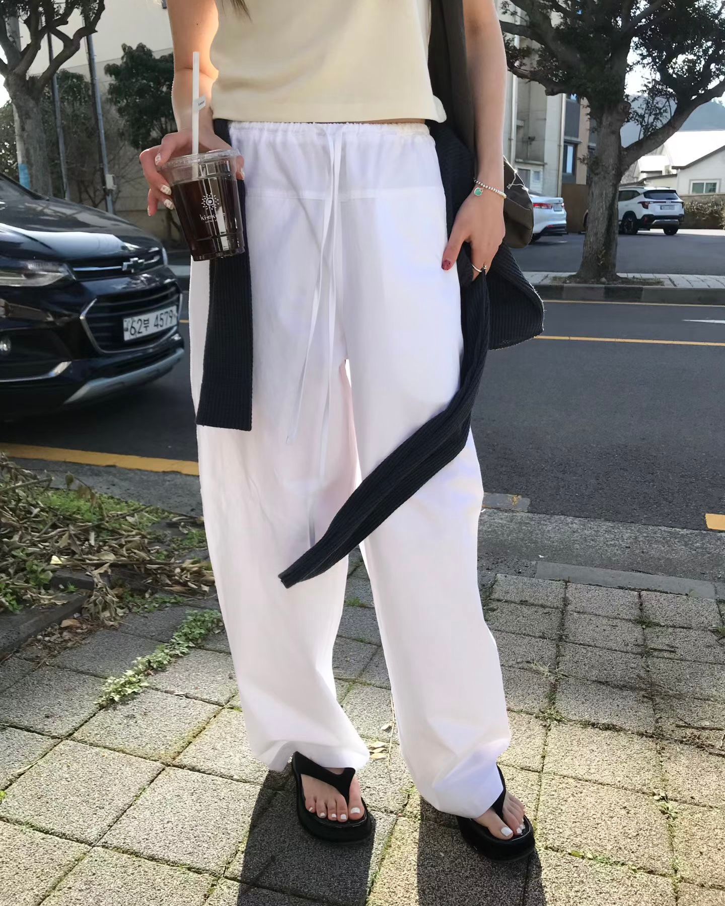 FO013【5月新品】百搭通勤綁繩舒適長褲