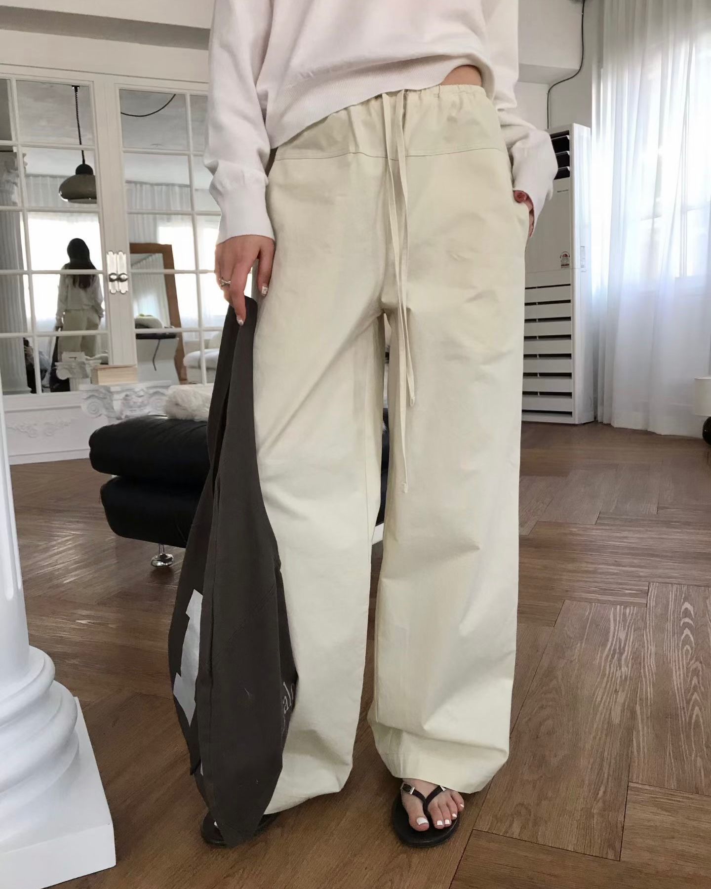 FO013【5月新品】百搭通勤綁繩舒適長褲