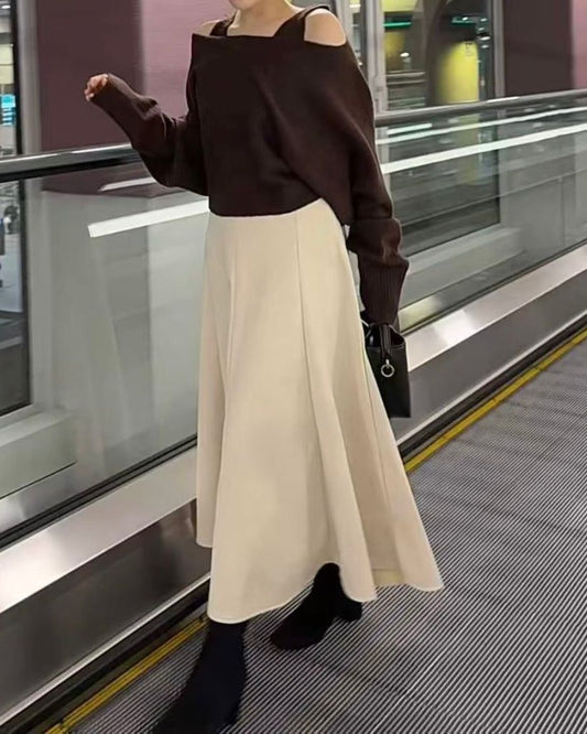 HE002【1月新品】冬季大裙擺A字長裙