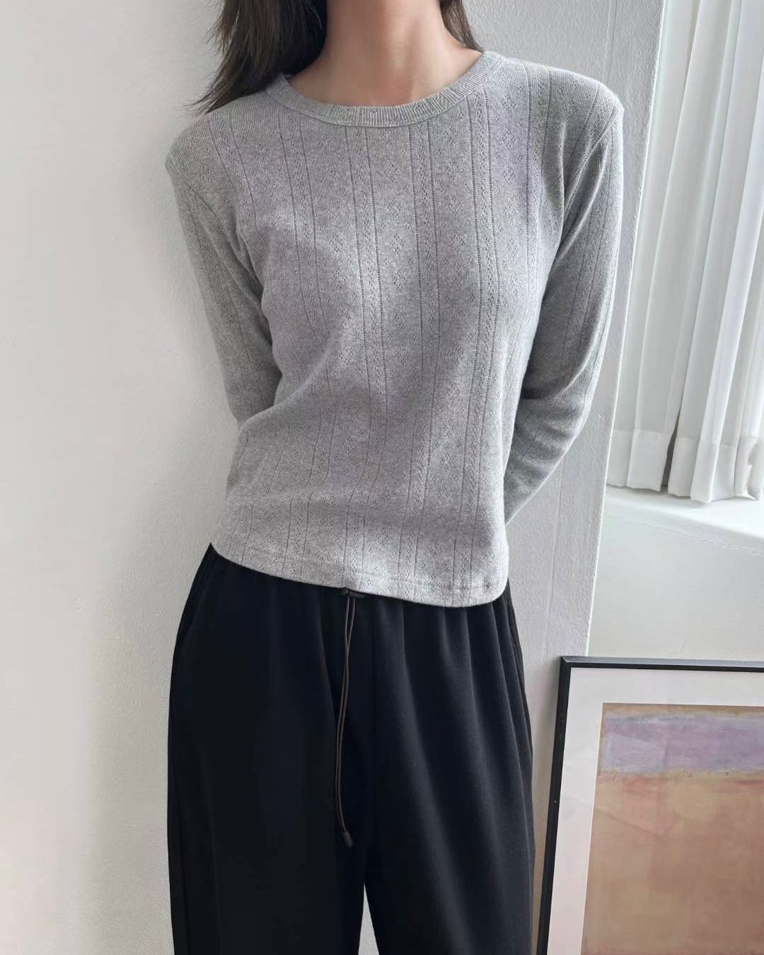 MO003《Nov訂購優惠》小通花百搭上衣