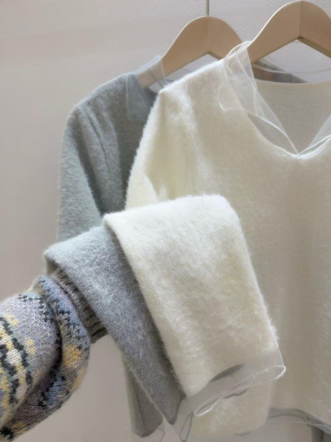 SE001《新款》絲帶領邊斯文百搭上班毛毛上衣