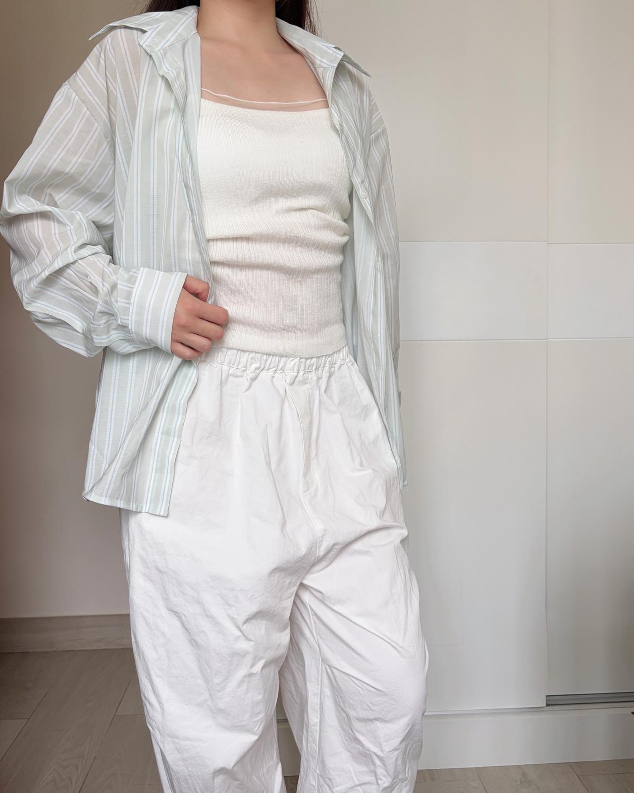 SM001【4月新品】馬卡龍色直紋恤衫