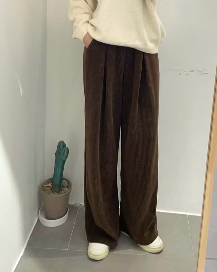 SE003《新款》直紋中分設計感休閒百搭長褲