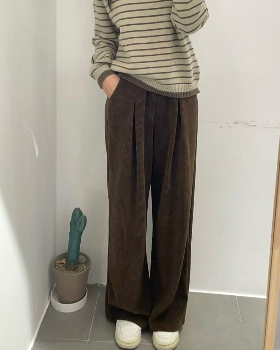 SE003《新款》直紋中分設計感休閒百搭長褲