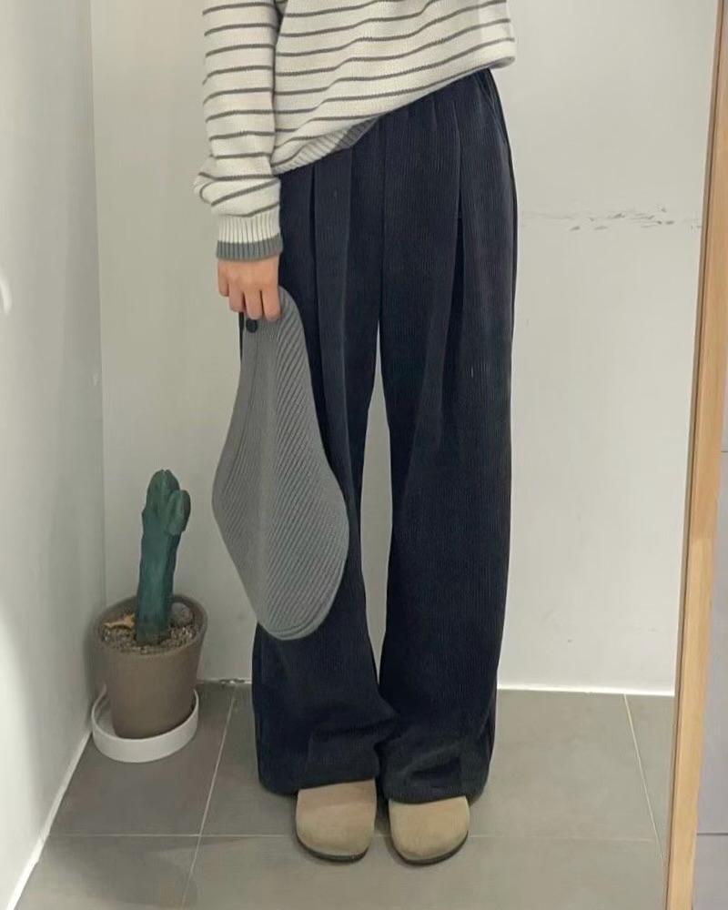 SE003《新款》直紋中分設計感休閒百搭長褲