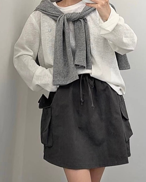 SE007【2月新品】休閒運動風短裙