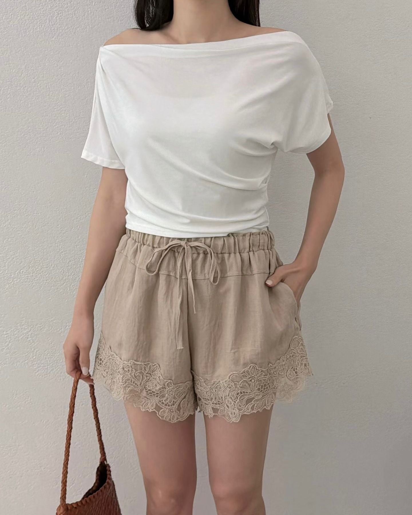 SH010【7月新品】休閒百搭蕾絲短褲