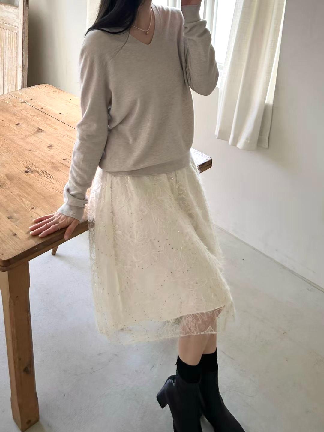 SY006《新款》閃片花花紋中長裙