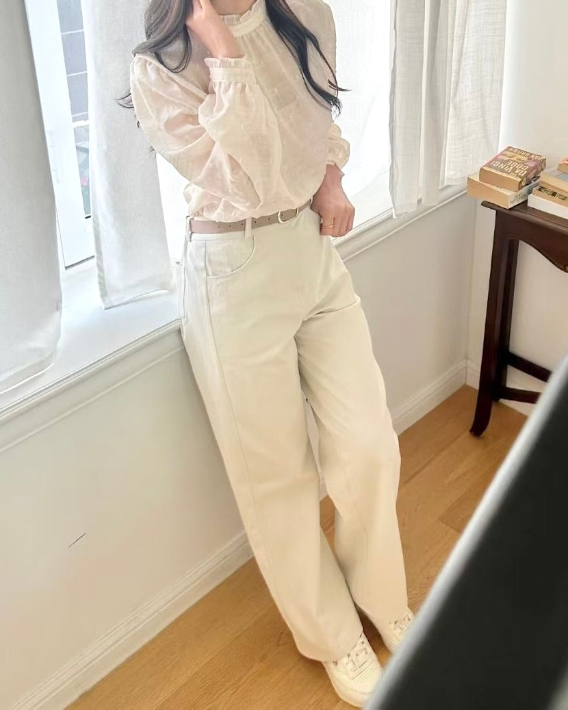 SY011【2月新品】氛圍感立體雪紡上衣