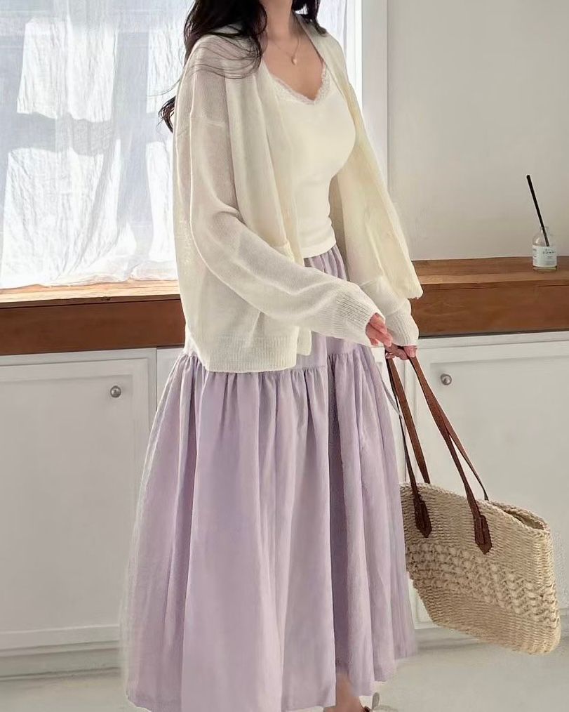 SY015【3月新品】溫柔感棉麻混紡中長裙