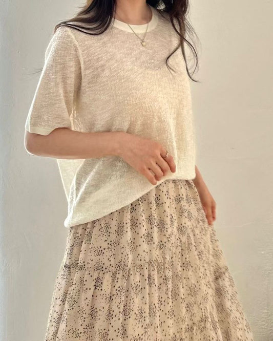 SY018【5月新品】溫柔色係透薄感上衣