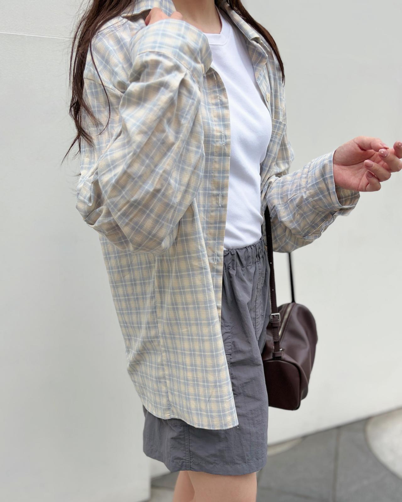 TE002【5月新品】春夏色彩格仔百搭恤衫