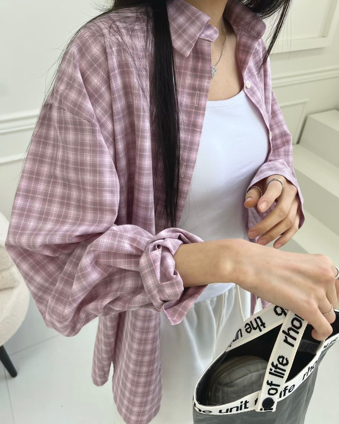 TE002【5月新品】春夏色彩格仔百搭恤衫