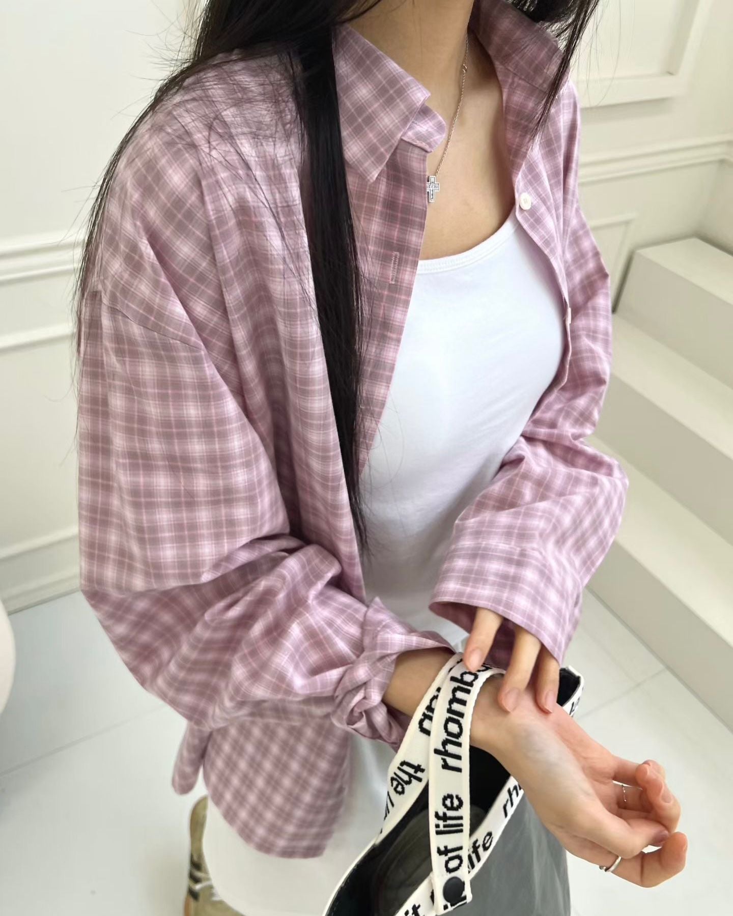 TE002【5月新品】春夏色彩格仔百搭恤衫