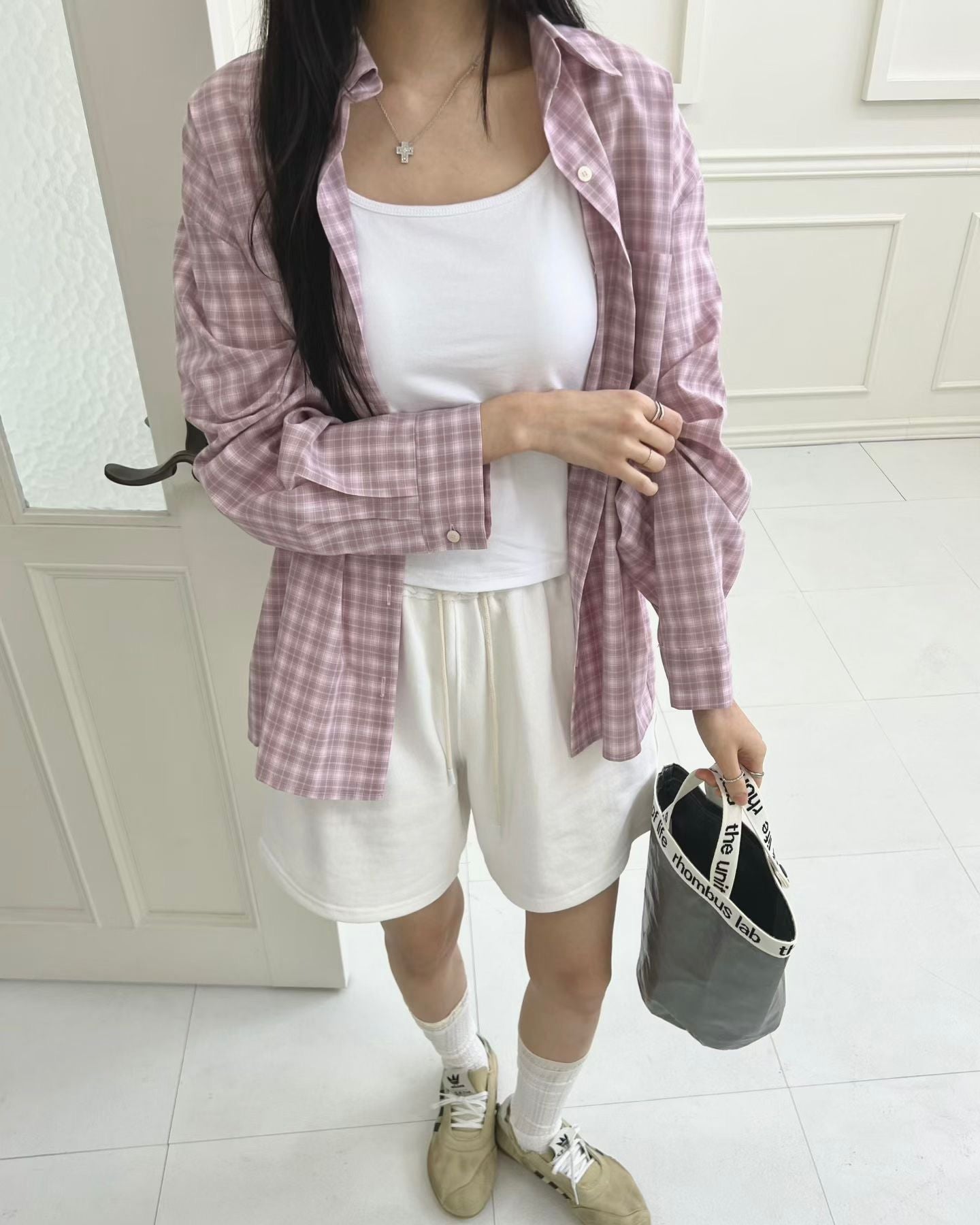 TE002【5月新品】春夏色彩格仔百搭恤衫