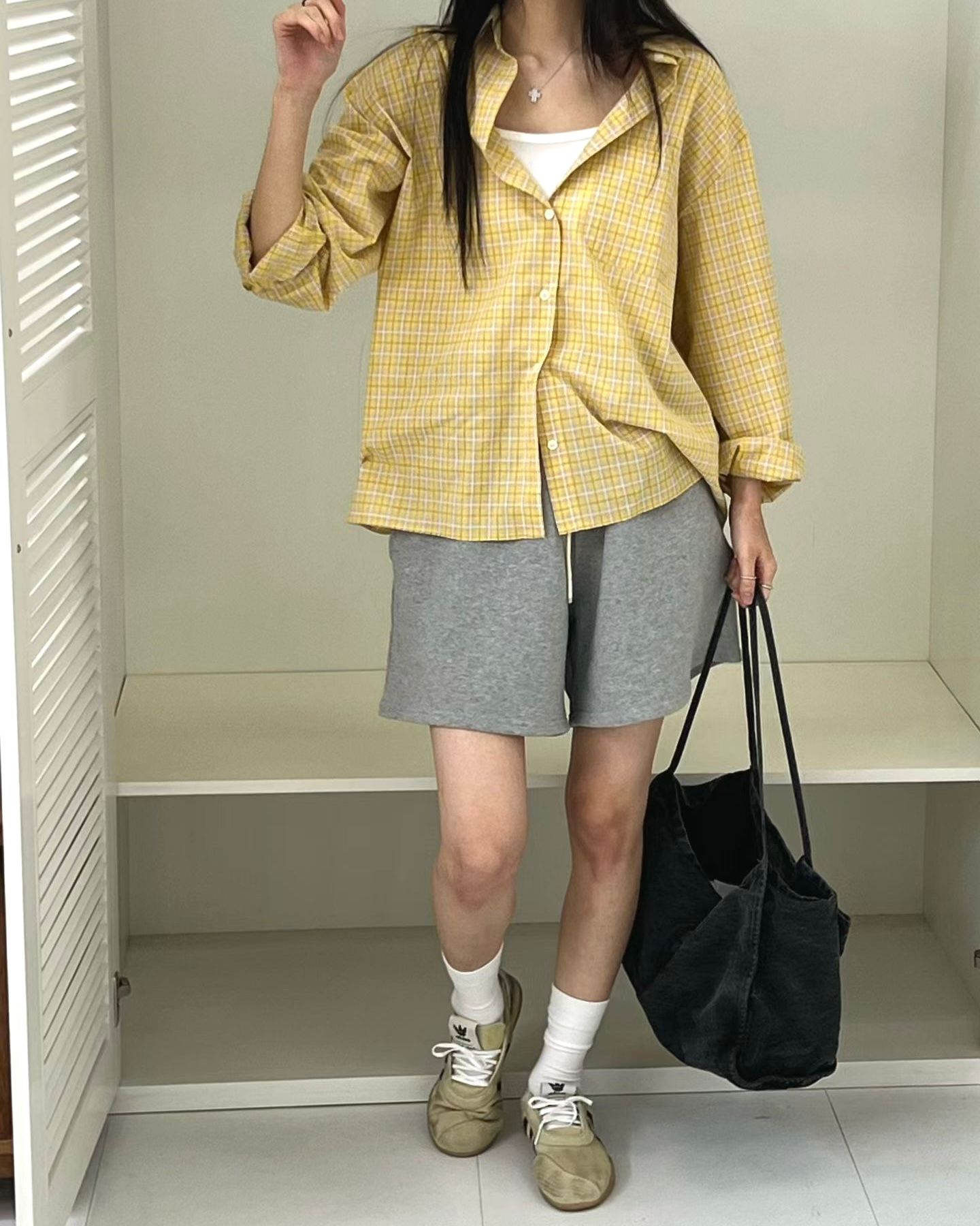 TE002【5月新品】春夏色彩格仔百搭恤衫