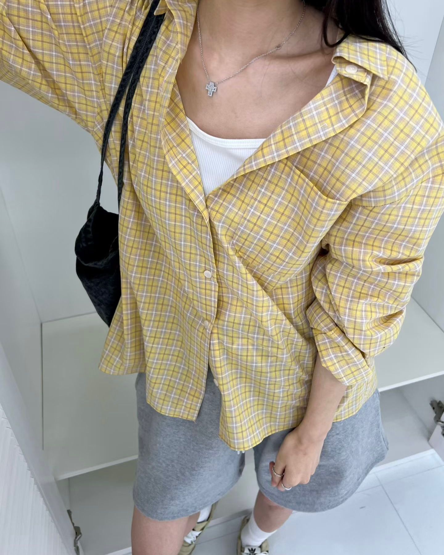 TE002【5月新品】春夏色彩格仔百搭恤衫