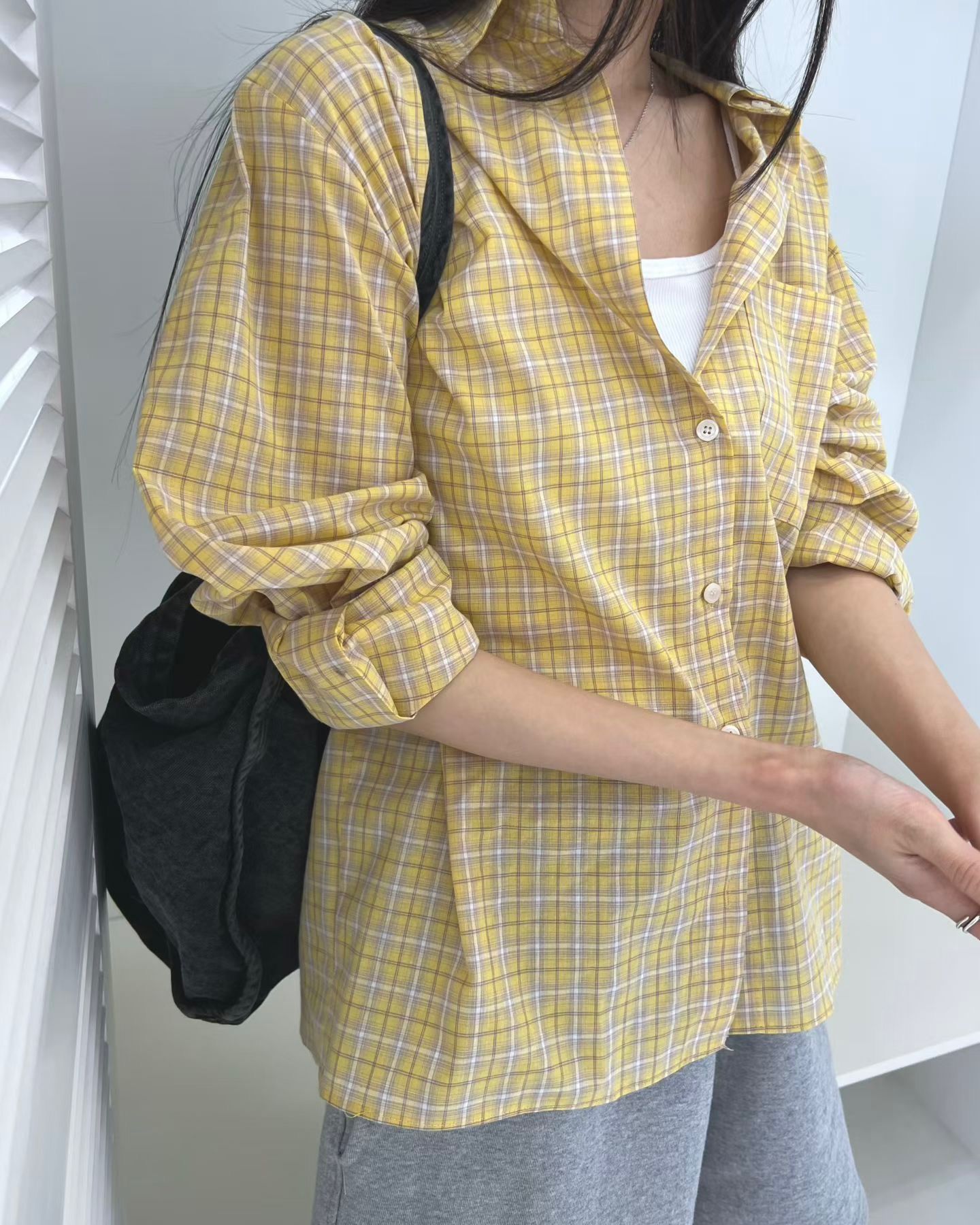 TE002【5月新品】春夏色彩格仔百搭恤衫