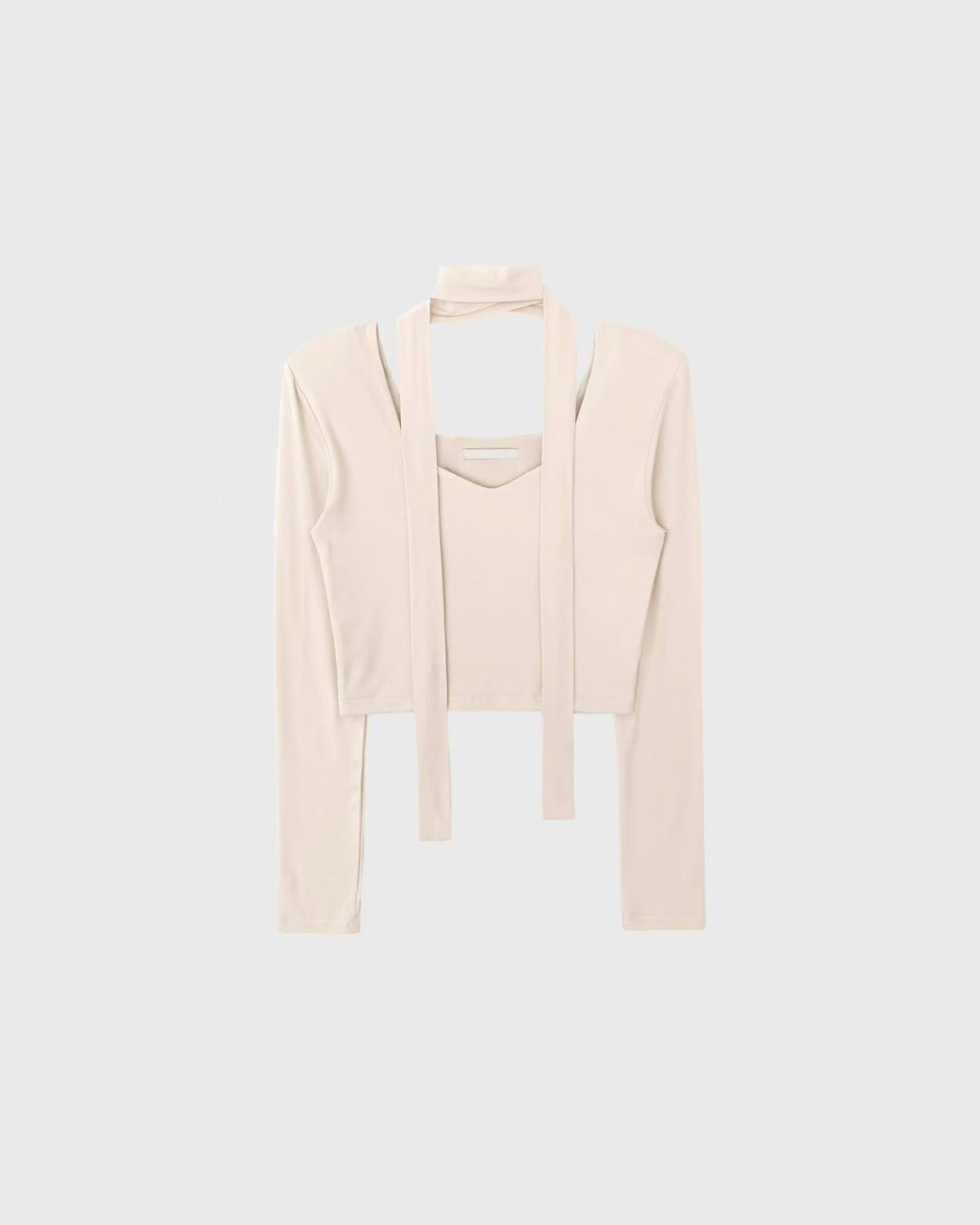 VE001【PRE-FALL NEW】附肩墊顯瘦繞脖上衣